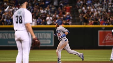 PHOENIX, ARIZONA - JUNE 25: Justin Turner #10 of the Los Angeles Dodgers rounds the bases after hitting a solo home run during the sixth inning off of Robbie Ray #38 of the Arizona Diamondbacks at Chase Field on June 25, 2019 in Phoenix, Arizona. (Photo by Norm Hall/Getty Images)