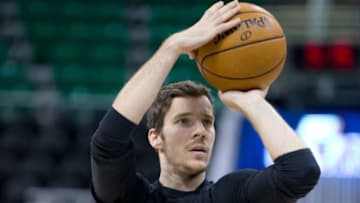 Dec 1, 2016; Salt Lake City, UT, USA; Miami Heat guard Goran Dragic (7) warms up prior to the game against the Utah Jazz at Vivint Smart Home Arena. Mandatory Credit: Russ Isabella-USA TODAY Sports