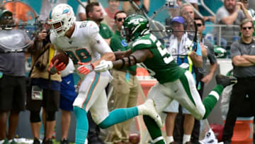 MIAMI, FL - NOVEMBER 03: Mike Gesicki #88 of the Miami Dolphins runs after making a catch in the second quarter against the New York Jets at Hard Rock Stadium on November 3, 2019 in Miami, Florida. (Photo by Eric Espada/Getty Images)