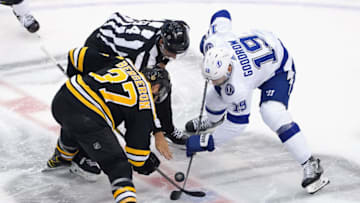 Patrice Bergeron #37 of the Boston Bruins. (Photo by Andre/Ringuette/Getty Images)