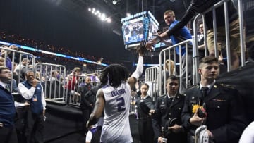 ATLANTA, GA - MARCH 24: Cartier Diarra #2 of the Kansas State Wildcats takes the court before the fourth round of the 2018 NCAA Men's Basketball Tournament held at Philips Arena on March 24, 2018 in Atlanta, Georgia. (Photo by Brett Wilhelm/NCAA Photos via Getty Images)