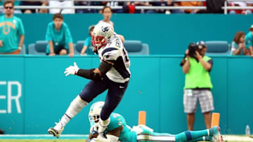 Rob Gronkowski (87) of the New England Patriots. Credit: Steve Mitchell-USA TODAY Sports