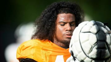 Tennessee linebacker Aaron Willis (41) during morning football practice on campus on Friday, August 20, 2021.Kns Ut Football Practice Bp