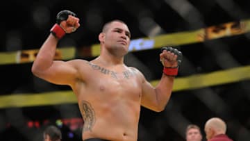 LAS VEGAS, NV - JULY 9: Cain Velasquez celebrates his victory over Travis Browne during the UFC 200 event at T-Mobile Arena on July 9, 2016 in Las Vegas, Nevada. (Photo by Rey Del Rio/Getty Images)