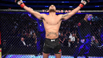 LAS VEGAS, NV - MARCH 02: Robbie Lawler enters the octagon in his welterweight bout during the UFC 235 event at T-Mobile Arena on March 2, 2019 in Las Vegas, Nevada. (Photo by Jeff Bottari/Zuffa LLC/Zuffa LLC)