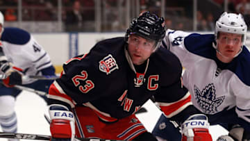 NEW YORK, NY - JANUARY 19: Chris Drury #23 of the New York Rangers skates against the Toronto Maple Leafs at Madison Square Garden on January 19, 2011 in New York City. (Photo by Bruce Bennett/Getty Images)