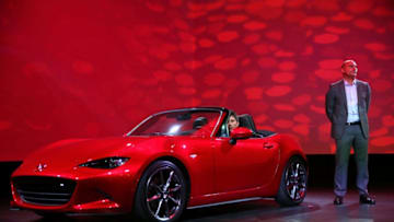 HOLLYWOOD, CA - NOVEMBER 18: Julien Montousse, Mazda North America Operations, attends the unveiling of the Mazda MX-5 on November 18, 2014 in Hollywood, California. This is the Fourth-Generation Mazda MX-5, (Japanese name: Mazda Roadster). The MX-5 has matured and evolved over the last quarter century and there is no doubt that the key to realizing this lays with the effective implementation of SKYACTIV TECHNOLOGY, which strikes the right balance between reduced weight and environmental performance and safety. It also includes KODO design, which brings the presence of a living creature and a strong sense of vitality to the car. (Photo by Victor Decolongon/Getty Images for Mazda Motor Co)