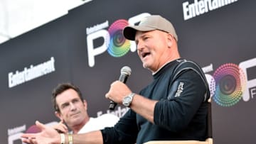 LOS ANGELES, CA - OCTOBER 29: TV personality Jeff Probst (L) and producer John Kirhoffer speak onstage during the ?Survivor? panel at Entertainment Weekly's PopFest at The Reef on October 29, 2016 in Los Angeles, California. (Photo by Alberto E. Rodriguez/Getty Images for Entertainment Weekly)