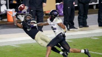 Purdue wide receiver David Bell (3) dives for a catch but misses against Northwestern defensive back Greg Newsome II (2) during the third quarter of a NCAA football game, Saturday, Nov. 14, 2020 at Ross-Ade Stadium in West Lafayette.Cfb Purdue Vs Northwestern