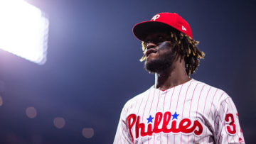 PHILADELPHIA, PA - AUGUST 15: Odubel Herrera #37 of the Philadelphia Phillies looks on during the game against the Boston Red Sox at Citizens Bank Park on Wednesday, August 15, 2018 in Philadelphia, Pennsylvania. (Photo by Rob Tringali/MLB Photos via Getty images)