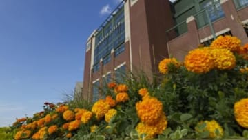 Aug 23, 2013; Green Bay, WI, USA; Outside view of Lambeau Field prior to the game between the Seattle Seahawks and Green Bay Packers. Mandatory Credit: Jeff Hanisch-USA TODAY Sports