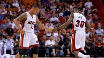 The Miami Heat could trade point guard Norris Cole to clear space for the 24th-overall pick in the 2014 NBA Draft, Shabazz Napier Mandatory Credit: Steve Mitchell-USA TODAY Sports