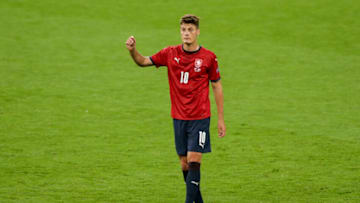 LONDON, ENGLAND - JUNE 22: Patrik Schick of Czech Republic during the UEFA Euro 2020 Championship Group D match between Czech Republic and England at Wembley Stadium on June 22, 2021 in London, England. (Photo by Robin Jones/Getty Images)