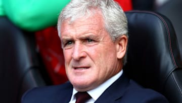 SOUTHAMPTON, ENGLAND - AUGUST 25: Mark Hughes, Manager of Southampton looks on prior to the Premier League match between Southampton FC and Leicester City at St Mary's Stadium on August 25, 2018 in Southampton, United Kingdom. (Photo by Jordan Mansfield/Getty Images)