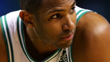 BOSTON, MA - NOVEMBER 30: Al Horford #42 of the Boston Celtics looks on during the first half of the game against the Philadelphia 76ers at TD Garden on November 30, 2017 in Boston, Massachusetts.(Photo by Maddie Meyer/Getty Images)