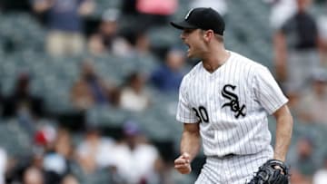 Sep 7, 2016; Chicago, IL, USA; Chicago White Sox relief pitcher David Robertson (30) reacts after delivering the final pitch against the Detroit Tigers during the ninth inning at U.S. Cellular Field. The White Sox won 7-4. Mandatory Credit: Kamil Krzaczynski-USA TODAY Sports