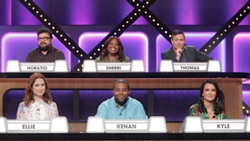 MATCH GAME - 7/31/19 - The iconic panel game show MATCH GAME, hosted by Golden Globe and Emmy Award-winning actor Alec Baldwin, returns to primetime airing on WEDNESDAYS (10-11pm, ET) on the ABC Television Network. Celebrity panelists for Wednesday, July 31 include Horatio Sanz, Sherri Shepherd, Thomas Lennon, Ellie Kemper,Kenan Thompson and Kyle Richards.(Walt Disney television/Lou Rocco)ELLIE KEMPER, HORATIO SANZ, SHERRI SHEPHERD, KENAN THOMPSON, THOMAS LENNON, KYLE RICHARDS
