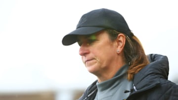SOUTHAMPTON, ENGLAND - JANUARY 26: Marieanne Spacey-Cale, manager of Southampton looks on before the Women's FA Cup fourth round match between Southampton FC Women and Coventry United Ladies at St Mary's Stadium on January 26, 2020 in Southampton, England. (Photo by Dan Istitene/Getty Images)