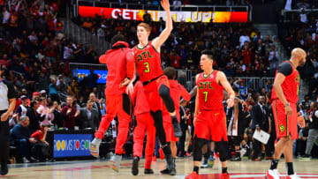 Kevin Huerter #3 of the Atlanta Hawks (Photo by Scott Cunningham/NBAE via Getty Images)