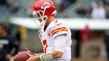 OAKLAND, CA - DECEMBER 16: Quarterback Matt Cassel #7 of the Kansas City Chiefs warms up before the game against the Oakland Raiders at O.co Coliseum on December 16, 2012 in Oakland, California. The Oakland Raiders defeated the Kansas City Chiefs 15-0. Photo by Jason O. Watson/Getty Images)