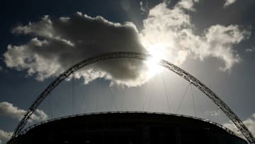 LONDON - MARCH 09: The sun shines through the Wembley Stadium arch on March 9, 2007 in London, England. The Football Association is expected to receive the keys to the GBP757 million stadium in the next few days. (Photo by Peter Macdiarmid/Getty Images)