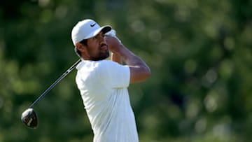 DUBLIN, OHIO - JULY 18: Tony Finau of the United States plays his shot from the 18th tee during the third round of The Memorial Tournament on July 18, 2020 at Muirfield Village Golf Club in Dublin, Ohio. (Photo by Andy Lyons/Getty Images)