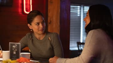 Burden of Truth -- "Crisis of Faith" -- Image Number: BOT_Ep5_0062.jpg -- Pictured (L-R): Kristin Kreuk as Joanna Chang and Nicola Correia-Damude as Diane -- Photo: 2020 Cause One Productions Inc. and Cause One Manitoba Inc.
