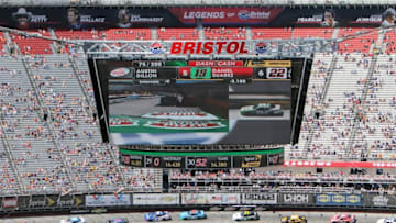 Apr 16, 2016; Bristol, TN, USA; General view of the Colossus TV screen during the NASCAR Xfinity Series Fitzgerald Glider Kits 300 at Bristol Motor Speedway. Mandatory Credit: Randy Sartin-USA TODAY Sports