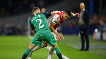AMSTERDAM, NETHERLANDS - MAY 08: Dusan Tadic of Ajax is challenged by Kieran Trippier of Tottenham Hotspur during the UEFA Champions League Semi Final second leg match between Ajax and Tottenham Hotspur at the Johan Cruyff Arena on May 08, 2019 in Amsterdam, Netherlands. (Photo by Dan Mullan/Getty Images )