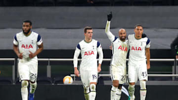 LONDON, ENGLAND - DECEMBER 10: Carlos Vinícius of Tottenham Hotspur celebrates (Photo by Chloe Knott - Danehouse/Getty Images)