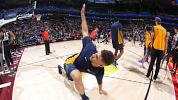 SACRAMENTO, CA - JULY 3: Georges Niang #31 of the Utah Jazz stretches before the game against the Memphis Grizzlies on July 3, 2018 at Golden 1 Center in Sacramento, California. NOTE TO USER: User expressly acknowledges and agrees that, by downloading and or using this Photograph, user is consenting to the terms and conditions of the Getty Images License Agreement. Mandatory Copyright Notice: Copyright 2018 NBAE (Photo by Melissa Majchrzak/NBAE via Getty Images)