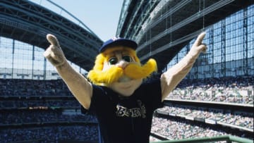 MILWAUKEE, WI - APRIL 8: Bernie Brewer in the stands at Miller Park during a game between the Cincinnati Reds and the Milwaukee Brewers on April 8, 2001 in Milwaukee, Wisconsin. (Photo by Ronald C. Modra/Sports Imagery/Getty Images)