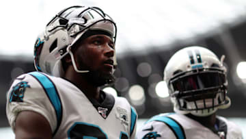 LONDON, ENGLAND - OCTOBER 13: James Bradberry of Carolina Panthers looks on during the NFL game between Carolina Panthers and Tampa Bay Buccaneers at Tottenham Hotspur Stadium on October 13, 2019 in London, England. (Photo by Naomi Baker/Getty Images)