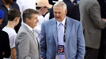 Jun 5, 2016; Oakland, CA, USA; NBA former player Jerry West before game two of the NBA Finals between the Golden State Warriors and the Cleveland Cavaliers at Oracle Arena. Mandatory Credit: Kyle Terada-USA TODAY Sports