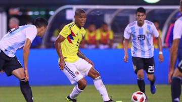 EAST RUTHERFORD, NJ - SEPTEMBER 11: Colombia midfielder Wilmar Barrios (5) during the first half of the International Friendly Soccer game between Argentina and Colombia on September 11, 2018 at MetLife Stadium in East Rutherford, NJ. (Photo by Rich Graessle/Icon Sportswire via Getty Images)