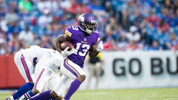 ORCHARD PARK, NY - AUGUST 10: Stacy Coley #13 of the Minnesota Vikings carries the ball after reception during the first half of a preseason game against the Buffalo Bills on August 10, 2017 at New Era Field in Orchard Park, New York. (Photo by Brett Carlsen/Getty Images)