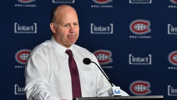 MONTREAL, QC - FEBRUARY 18: Head coach of the Montreal Canadiens Claude Julien addresses the media after losing his first match with the team during the NHL game against the Winnipeg Jets at the Bell Centre on February 18, 2017 in Montreal, Quebec, Canada. The Winnipeg Jets defeated the Montreal Canadiens 3-1. (Photo by Minas Panagiotakis/Getty Images)