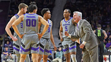Head coach Bruce Weber (R)of the Kansas State Wildcats (Photo by Peter G. Aiken/Getty Images)