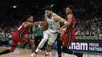 The Boston Celtics continued to dominate at the offensive end, getting a solid victory against a Miami Heat squad without Jimmy Butler on Wednesday night (Photo By Winslow Townson/Getty Images)