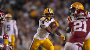 LSU Tigers running back Tyrion Davis-Price (3) Mandatory Credit: Kirby Lee-USA TODAY Sports