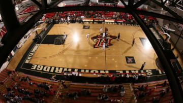 NORTHRIDGE, CA - DECEMBER 18: General interior view of the opening tip-off of the men's basketball game between Daryl McCoy #44 of the Drexel Dragons and Lenny Daniel #5 of the Cal State Northridge Matadors on December 18, 2009 at the Matadome in Northridge, California. (Photo by Jeff Golden/Getty Images)