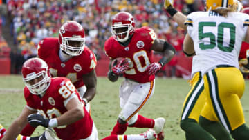 KANSAS CITY, MO - DECEMBER 18: Steve Breaston #20 of the Kansas City Chiefs runs the ball against the Green Bay Packers at Arrowhead Stadium on December 18, 2011 in Kansas CIty, Missouri. (Photo by Wesley Hitt/Getty Images)
