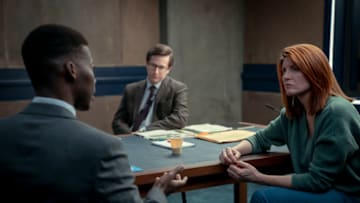 Criminal UK S2. Picture shows: (L-R) Henry Regis (JYUDDAH JAYMES), Tony Myerscough (LEE INGLEBY) and Danielle Dunne (SHARON HORGAN).