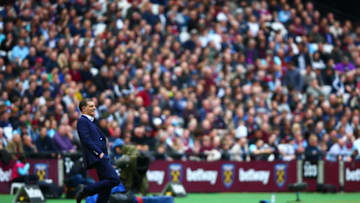 STRATFORD, ENGLAND - APRIL 22: Slaven Bilic, manager of West Ham United reacts on the touchline during the Premier League match between West Ham United and Everton at London Stadium on April 22, 2017 in Stratford, England. (Photo by Dan Istitene/Getty Images)