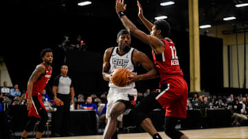 LAS VEGAS, NV - DECEMBER 22: Paul Watson #5 of the Raptors 905 dribbles against Sioux Falls Skyforce on December 22, 2019 at the Mandalay Bay Events Center in Las Vegas, NV NOTE TO USER: User expressly acknowledges and agrees that, by downloading and/or using this photograph, user is consenting to the terms and conditions of the Getty Images License Agreement. Mandatory Copyright Notice: Copyright 2019 NBAE (Photo by Todd Lussier/NBAE via Getty Images)