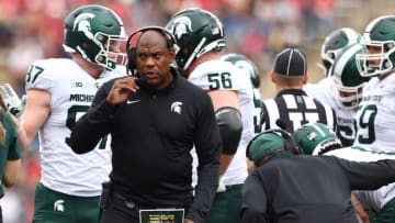 PISCATAWAY, NJ - OCTOBER 09 : Head coach Mel Tucker of the Michigan State Spartans during a game against the Rutgers Scarlet Knights at SHI Stadium on October 9, 2021 in Piscataway, New Jersey. Michigan State defeated Rutgers 31-13. (Photo by Rich Schultz/Getty Images)