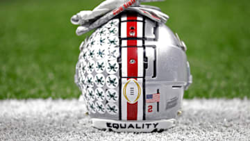 Ohio State helmet stickers. (Ken Ruinard-USA TODAY Sports)