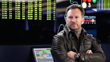 MONTMELO, SPAIN - FEBRUARY 26: Red Bull Racing Team Principal Christian Horner looks on in the garage during day one of F1 Winter Testing at Circuit de Catalunya on February 26, 2018 in Montmelo, Spain. (Photo by Mark Thompson/Getty Images)