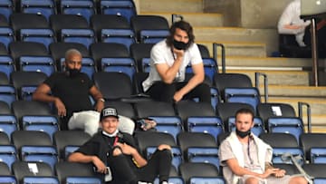 Ricardo Perreira, Ben Chilwell, Caglar Soyuncu and James Maddison of Leicester City (Photo by Michael Regan/Getty Images)