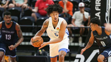 Jaylin Williams #6 of the Oklahoma City Thunder (Photo by Chris Gardner/Getty Images)